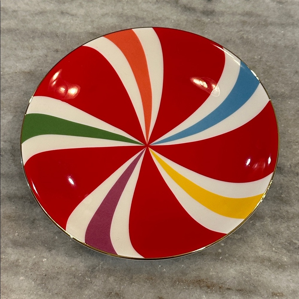 Kate Spade Lenox Porcelain Peppermint Twist Tidbit Plate
